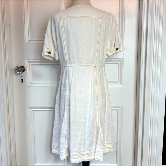 Pilcro and the Letterpress Women’s White Button-Front Mini Dress 8 Anthropologie - Picture 15 of 16